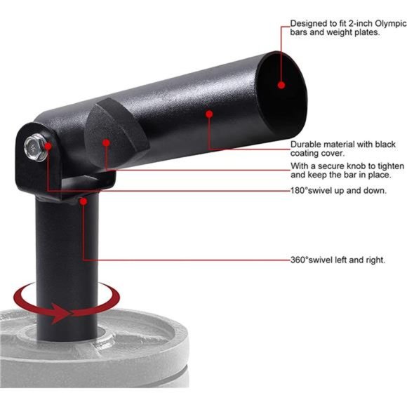 Barbell T-Bar Row Plate Post Insert Landmine - Fits 2'' Olympic Bars - Picture 5 of 7